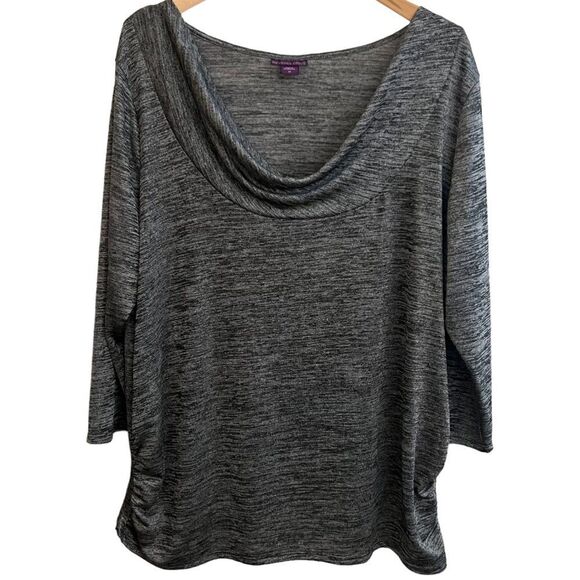 Beverly Drive Swoop Neck Top 3X Grey top - Picture 1 of 14